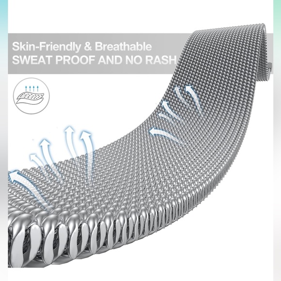 Stainless Steal Magnetic Clasp Mesh Loop Apple Smart Watch Unisex Band, NEW - Picture 3 of 10